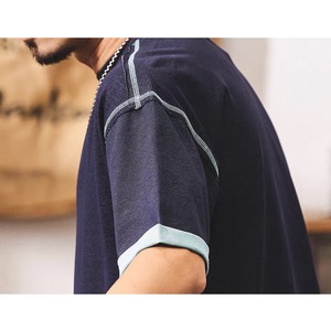 Contrast stitch hem tee 1496