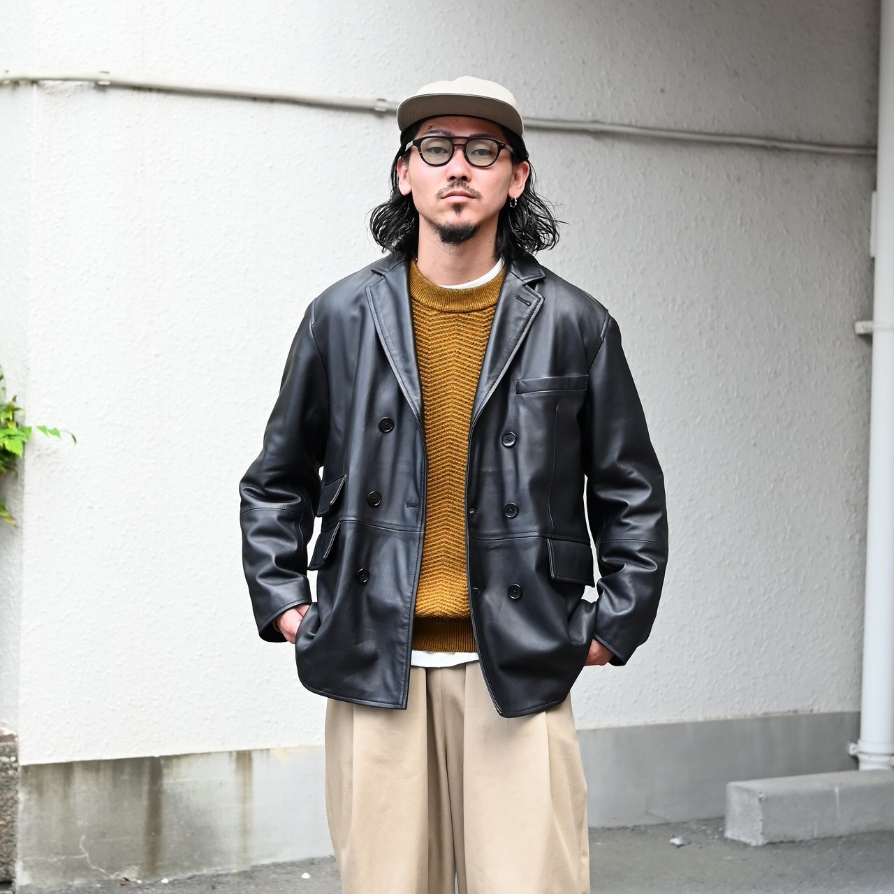 CCU(シーシーユー) レザー、YASHIKI(ヤシキ）ニットコーディネート