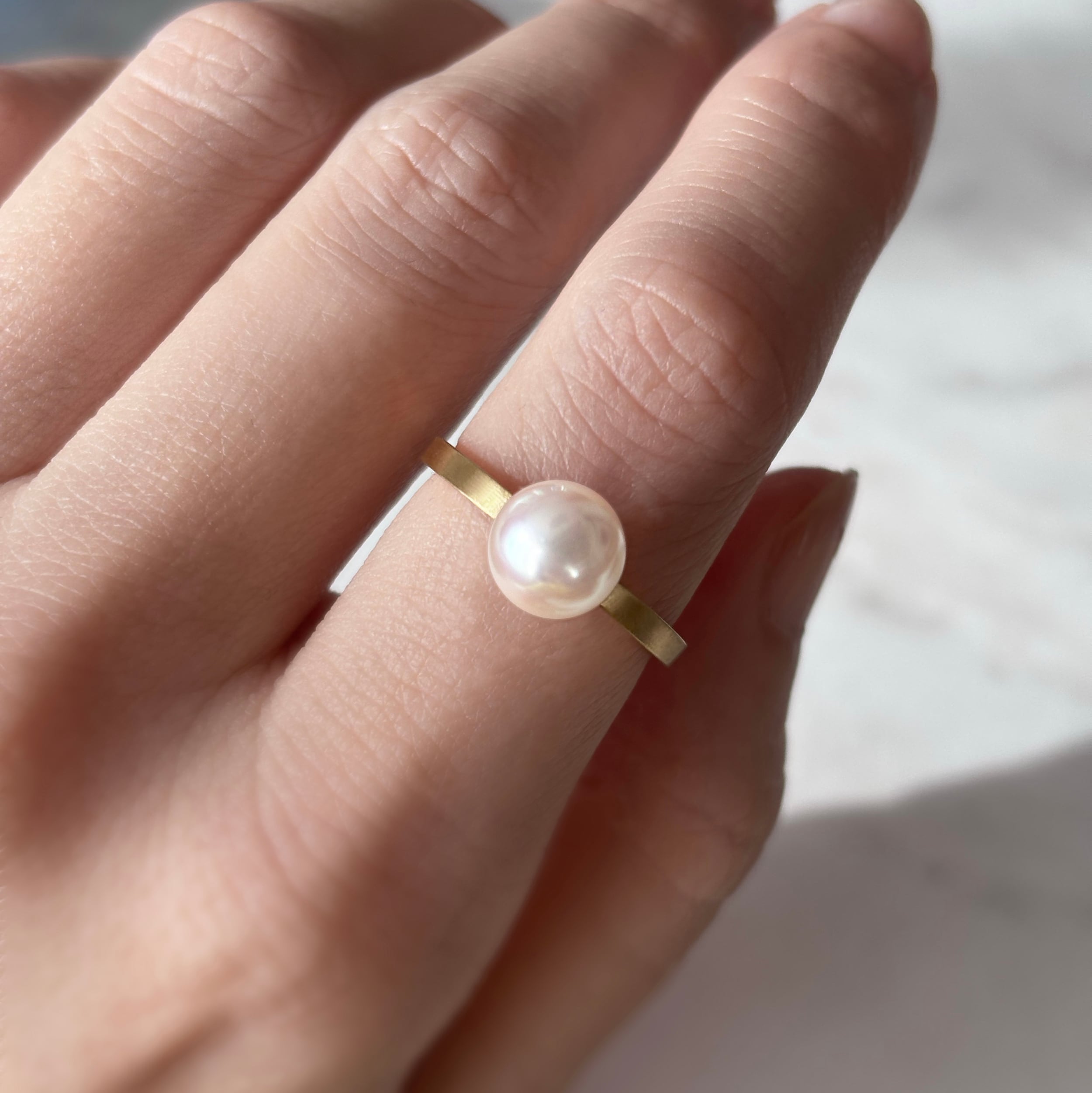 K18］ アコヤ真珠一粒リング | NEU & TIM