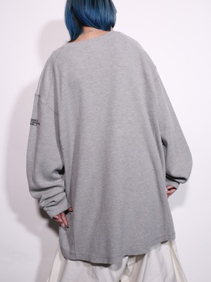 “HARLEY-DAVIDSON”  刺繍 logo waffle long sleeve gray
