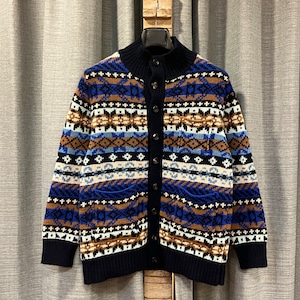 Corgi WOOL FAIRISLE STAND COLLAR CARDIGAN