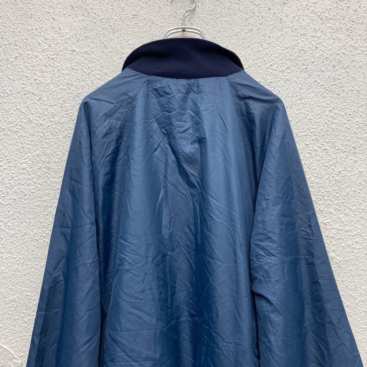 WEST WIND 80s SPEEDWAY ナイロンジャケット ネイビー 古着 70年代 WEST WIND ナイロンスタジャン アワードジャケット バー