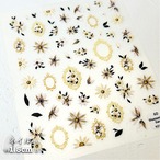 【 ネイル シール 】デイジー フラワー アンティーク 黄色 白 ブラウン 花 ボタニカル ネイルアート ジェルネイル 生活 自然 可愛い 美容 手 爪 デート 女 男 手紙 便箋 スタンプ 3D 立体 ぷく ぷっくり ステッカー おしゃれ 結婚式 招待状 ラッピング プレゼント カード