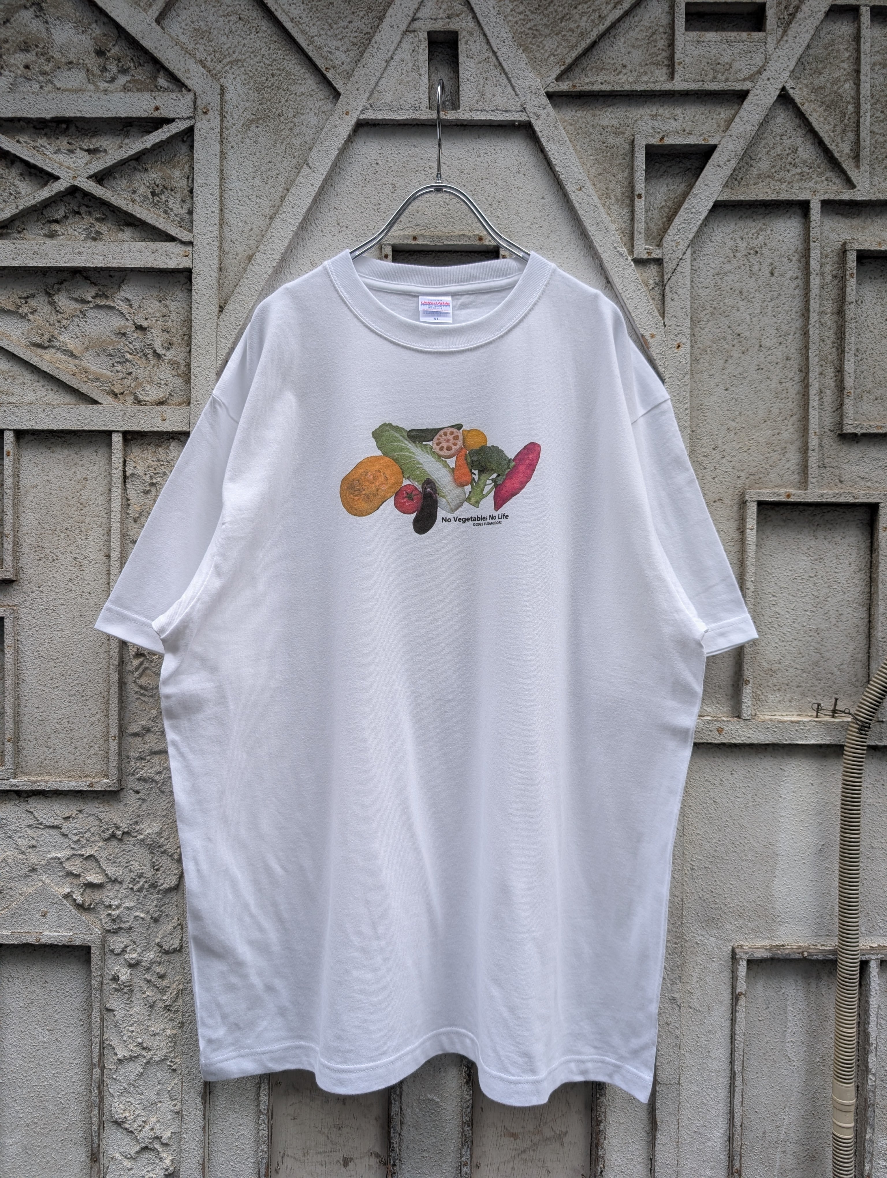 "深緑" original VEGETABLES TEE / WHITE