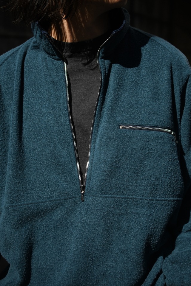 A.PRESSE / Vintage Silk Fleece Harf ZIP Jacket (Blue)