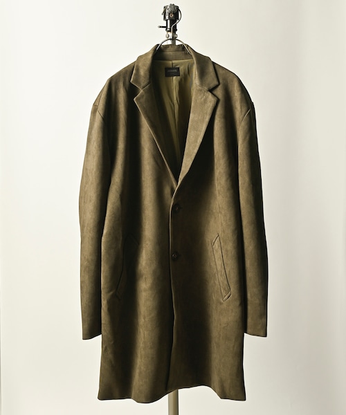 MMMM suede punch chester coat (OLV) 23040M22