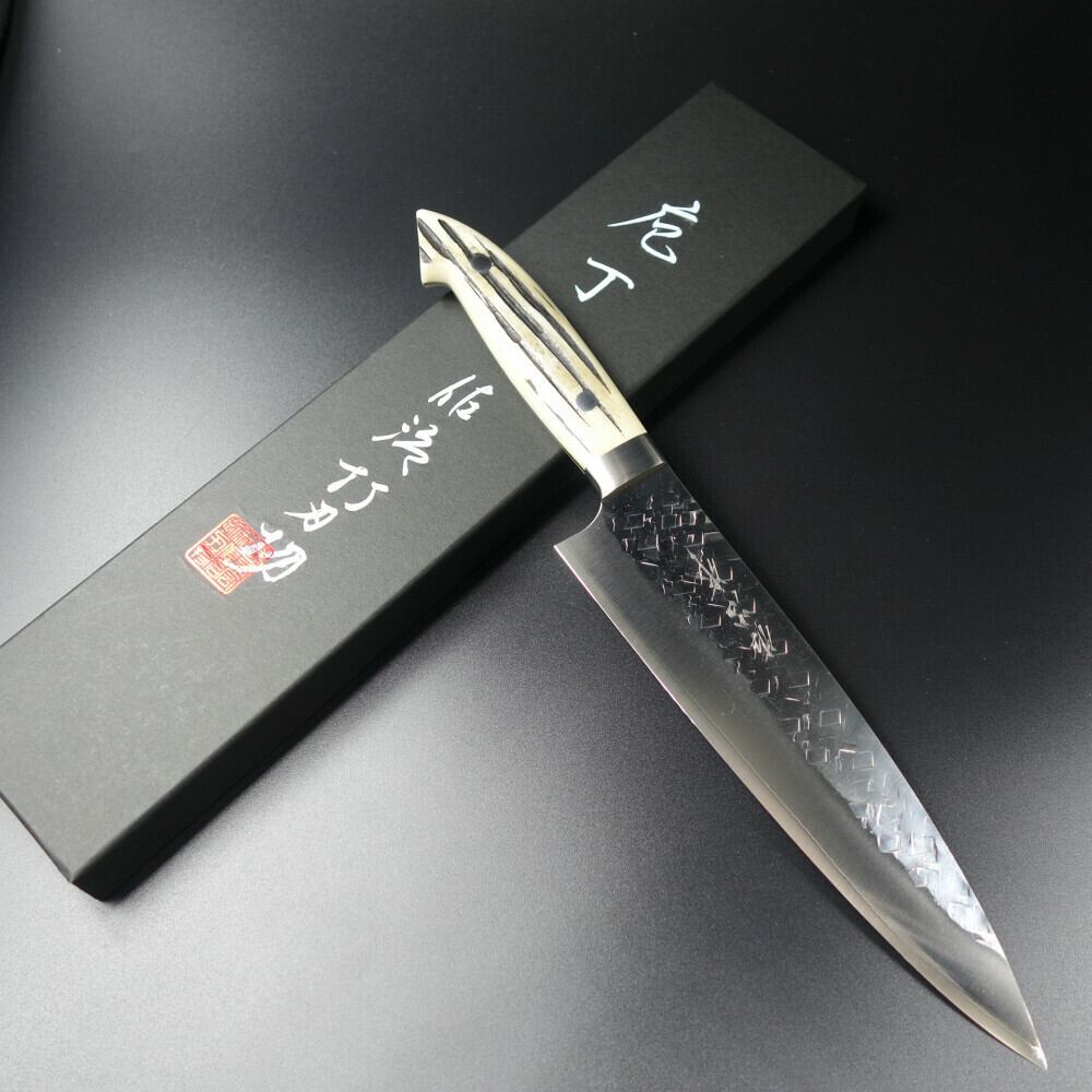 佐治作 牛刀包丁 越前刃物 210mm 粉末ハイス鋼 SRS13 鹿角柄 | KEIJIN