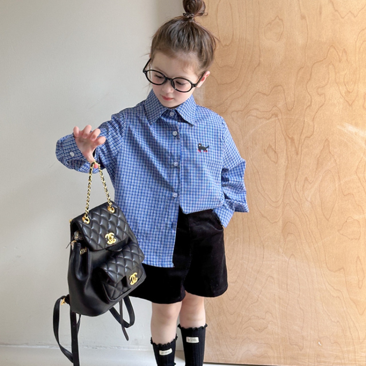 秋犬ワンちゃん刺しゅう韓国風シャツ