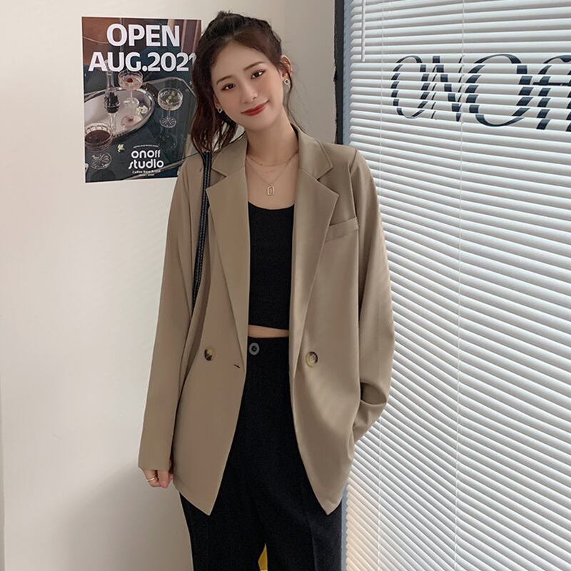 ブラックジャケット スプリングオータムトップス ロング 春物 秋物 1号婦人60087688765