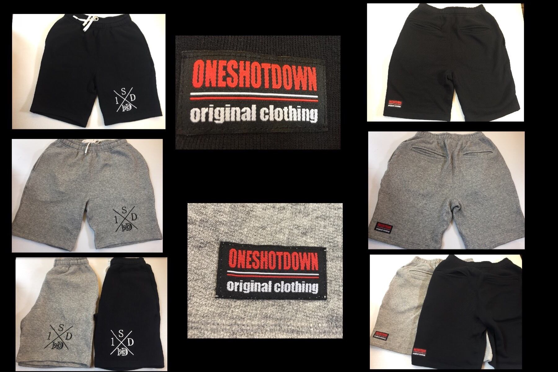 ONESHOTDOWN Xデザイン フレンチテリー ハーフパンツ | ONESHOTDOWN