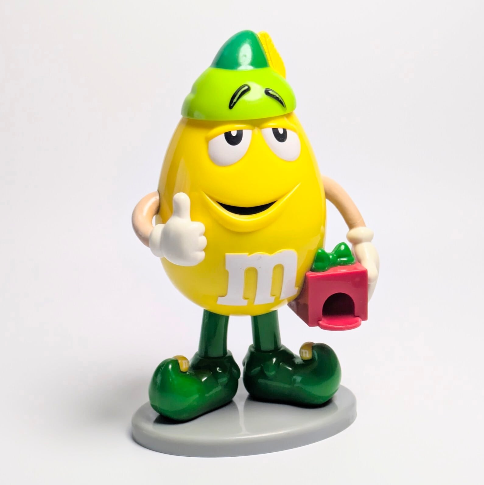 ☆ VINTAGE 90' JUNK ☆【 m&m's  ( エムアンドエムズ ) 】Christmas Santa's Lil' Elf・Yellow・Dispenser / クリスマス サンタズ リル エルフ・イエロー・ディスペンサー 〚アメリカン雑貨 アメトイ〛