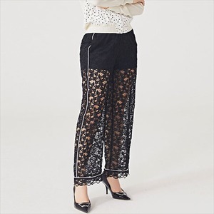 【送料無料】 ガウチョパンツ  レース  ハイウェスト  フレアパンツ  エレガント系  きれいめ  大人可愛い  花柄  30代・40代  こなれ感 レディースファッション・可愛い  透け感・シースルー  夏  お出かけ・女子会・デイリーユース