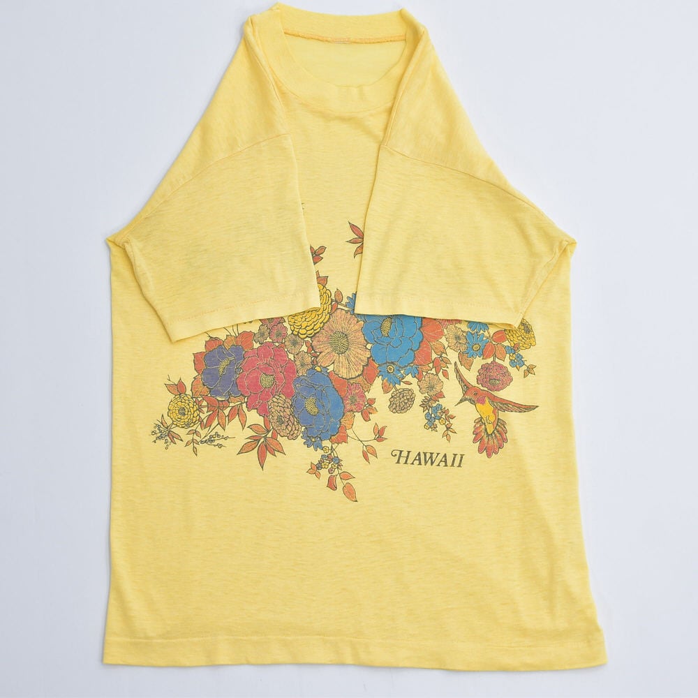 古着 ビンテージ 80s USA レーヨン 花柄 デザイン アート Tシャツ 古着 90s USA製 Plant The Earth 「FLOWERS」 花 フラワー アート 100