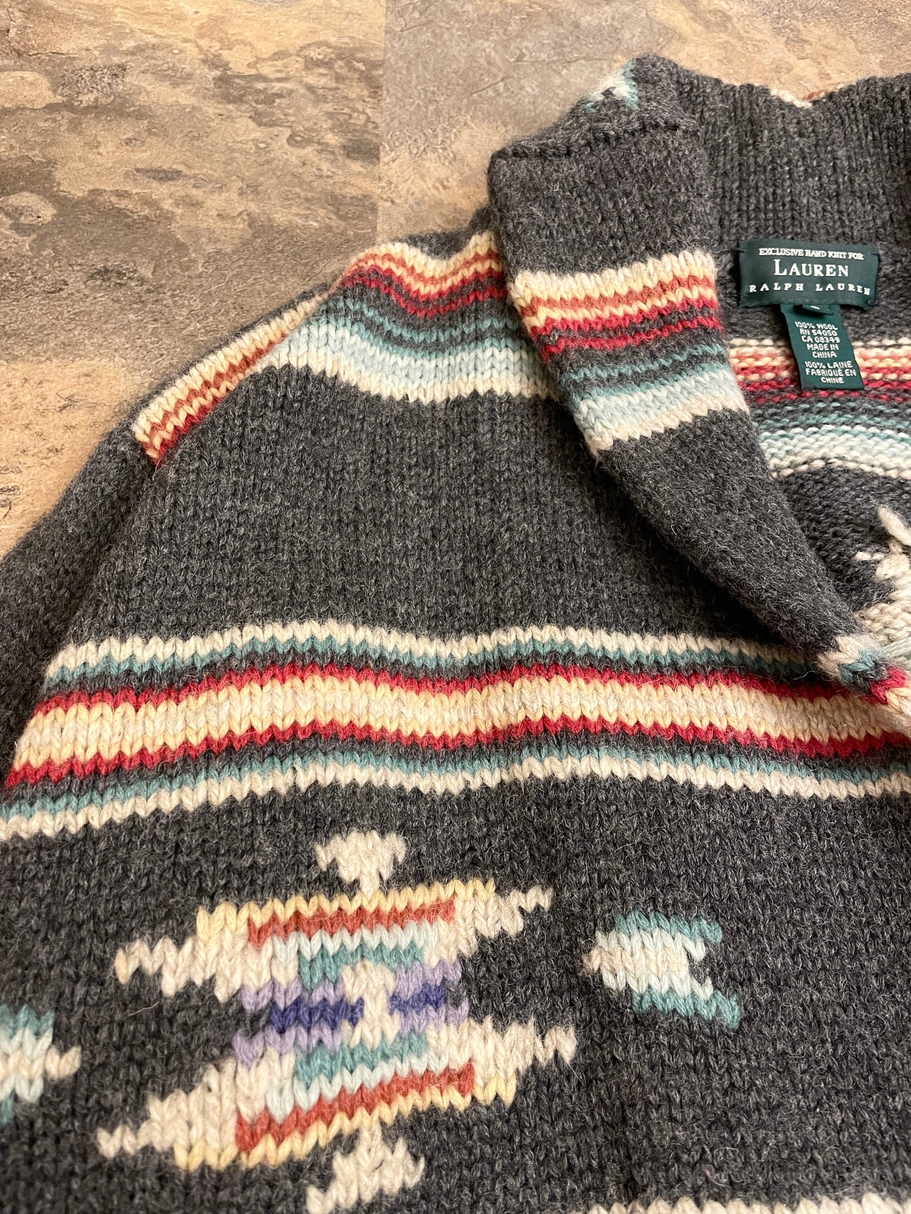 RALPH LAUREN ラルフローレン ネイティブ柄 ハンドニット RALPH LAUREN ラルフローレン ネイティブ柄 ハンドニット