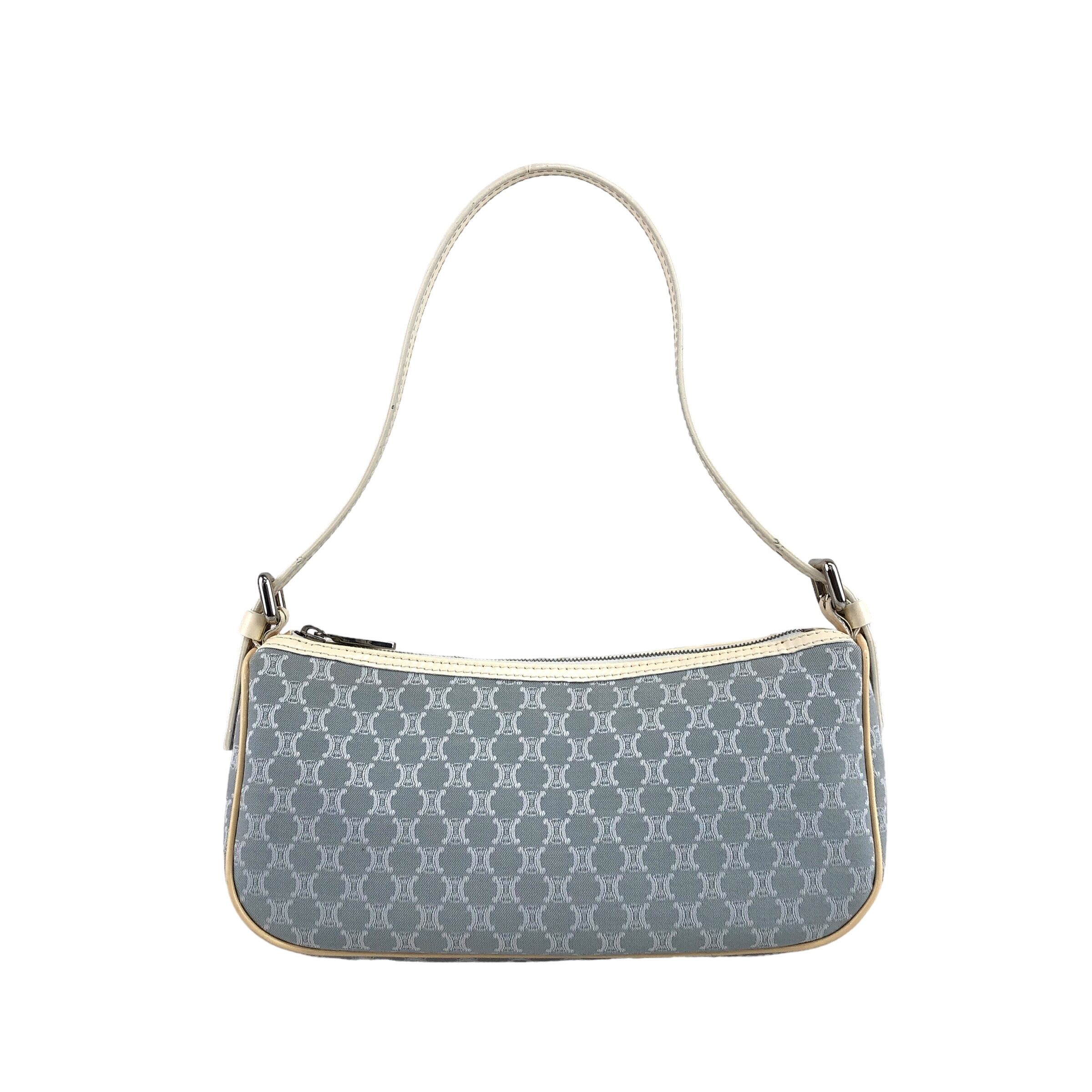 CELINE セリーヌ マカダム ショルダーバッグ 水色 ジャガード CELINE セリーヌ マカダム ショルダーバッグ 水色 ジャガード