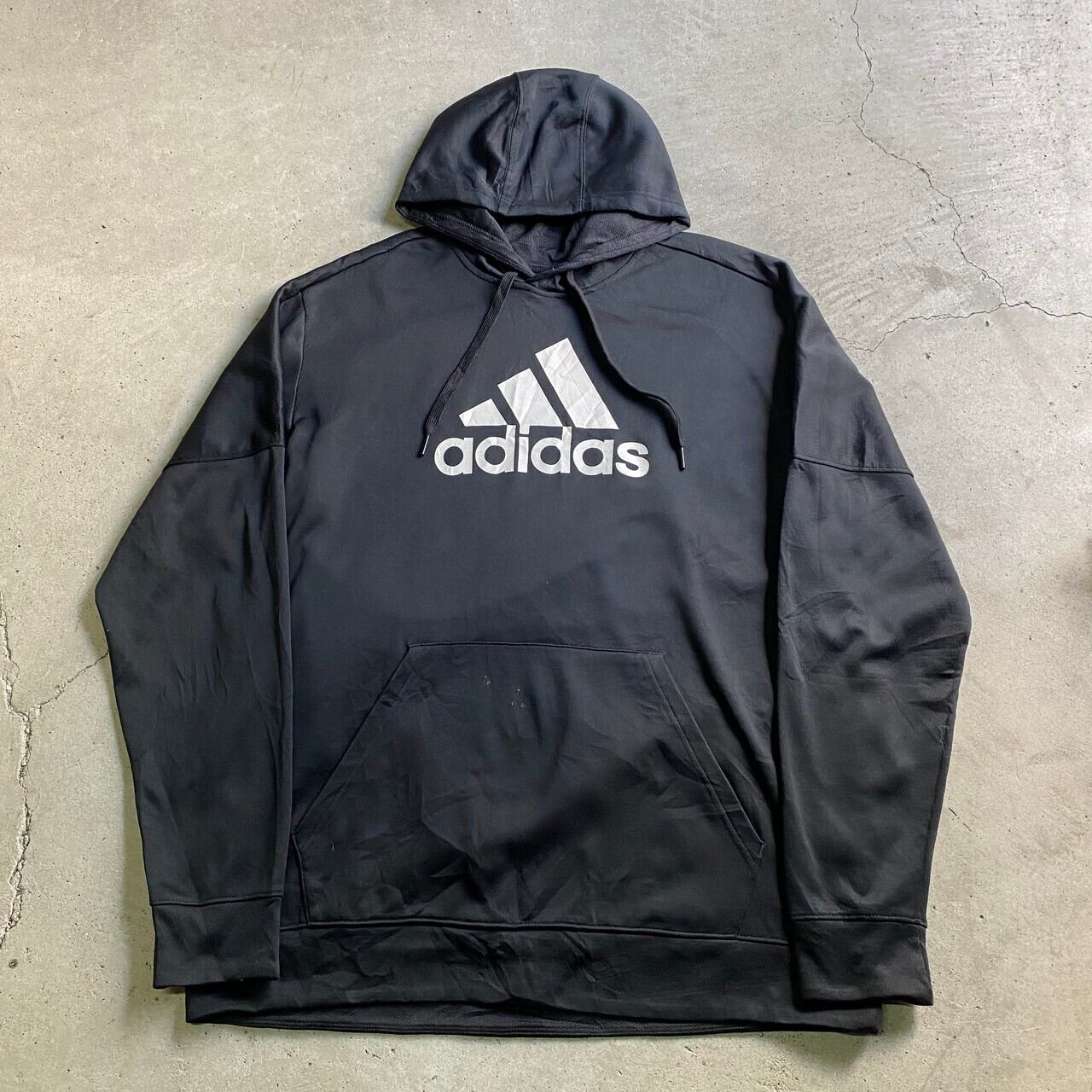 ビッグサイズ Adidas アディダス ビッグ ロゴ フーデッド ジャージ プルオーバーパーカー メンズxxl相当 古着 ブラック 黒 パーカー Al2110 Cave 古着屋 公式 古着通販サイト Max50 Off Sale 開催中