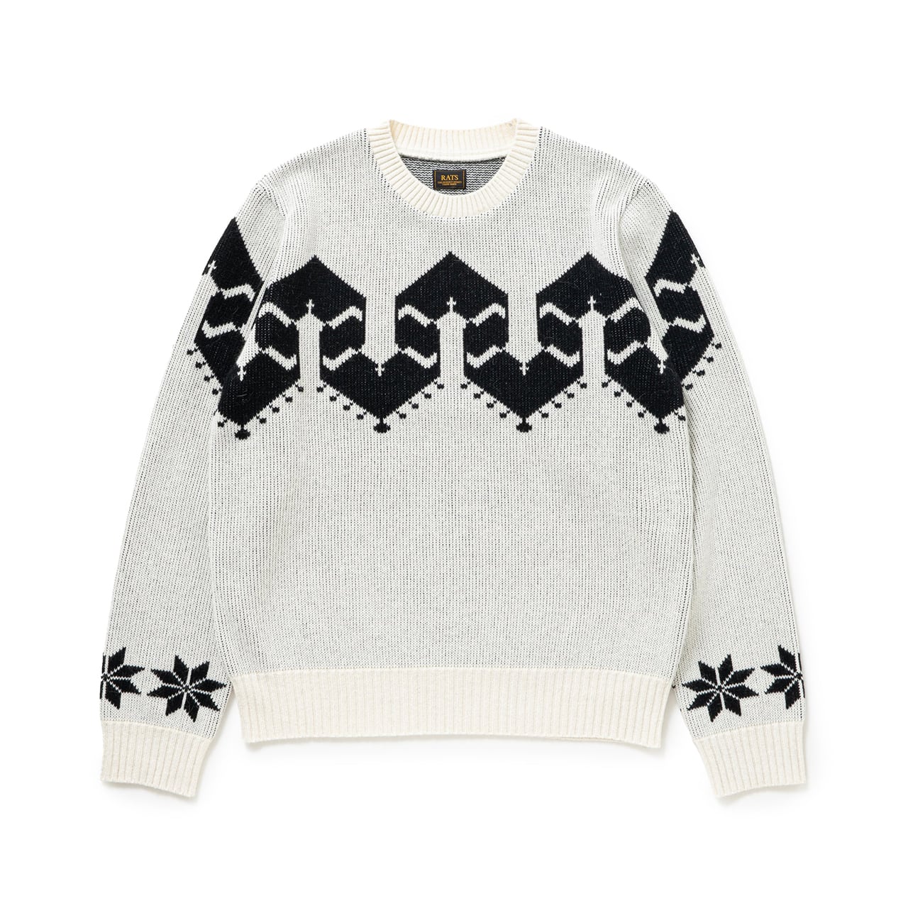 クルーネックニット / RATS(ラッツ) / NORDIC KNIT(WHITE)(25'RN-1109)