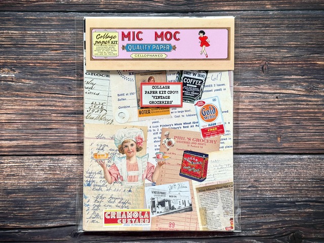 Mic Moc　コラージュペーパーキット　12枚入り　Vintage Groceries　CP011【Mic Moc（ミックモック）】[MIC-9p]