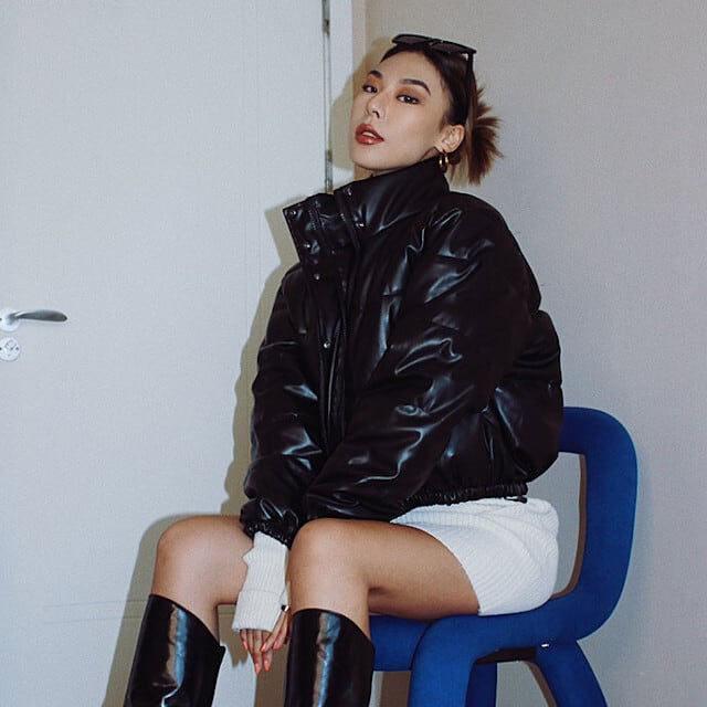 ダウンジャケット レディース アウター ショート丈 フェイクレザー