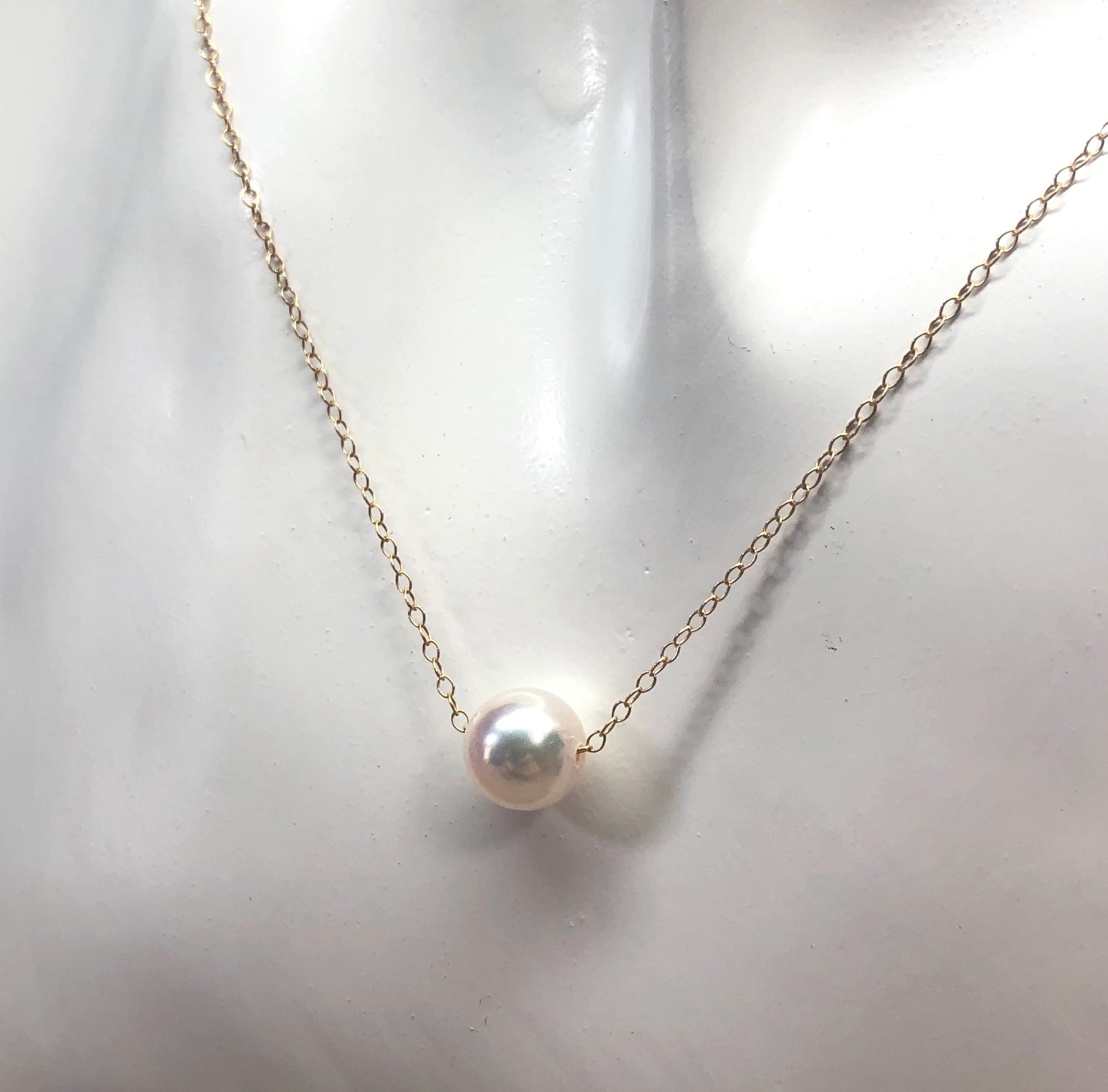 SV天然真珠ネックレス　7.5mm 42cm SV天然アコヤ真珠ピアス付き