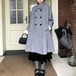 千鳥格子柄ダブルボタンコート ・79332