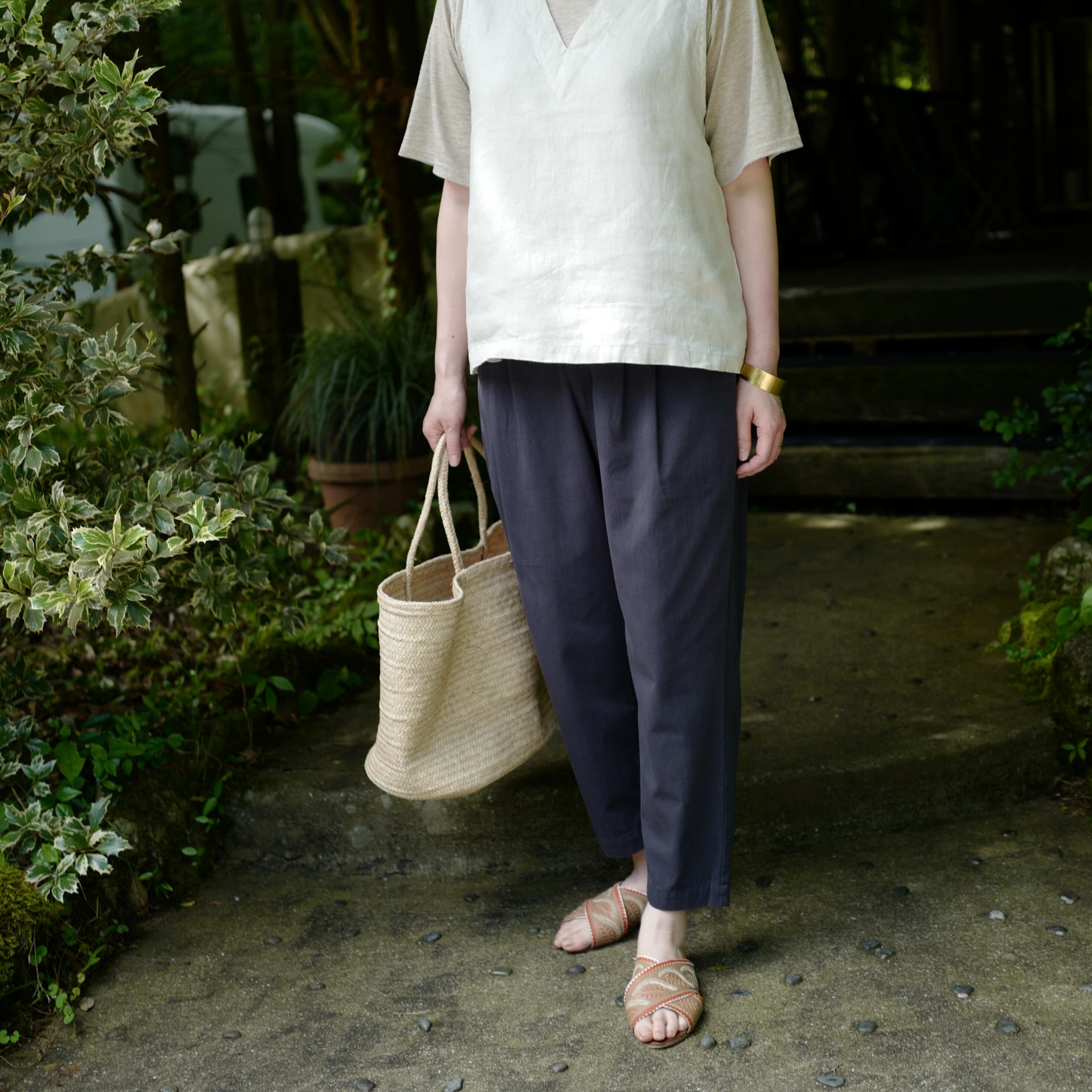 ヂェン先生の日常着│クロップドパンツ（コットンリネン）3colors