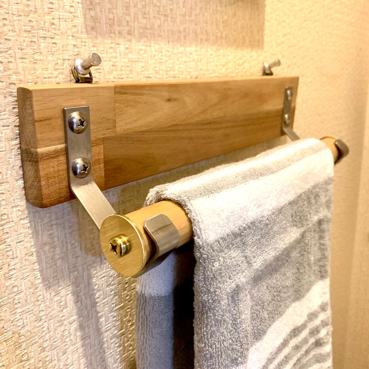 賃貸OK]◎ステンレス使用◎☆タオル掛け☆ウォールシェルフ タオル