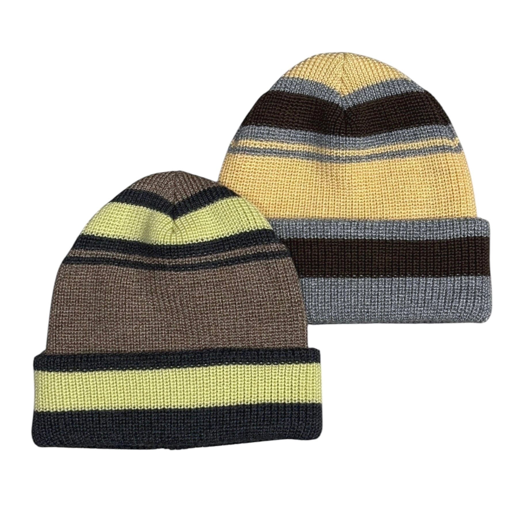 NOROLL CONFECTION BEANIE - CREAMYELLOW SMOKEBROWN / ノーロール
