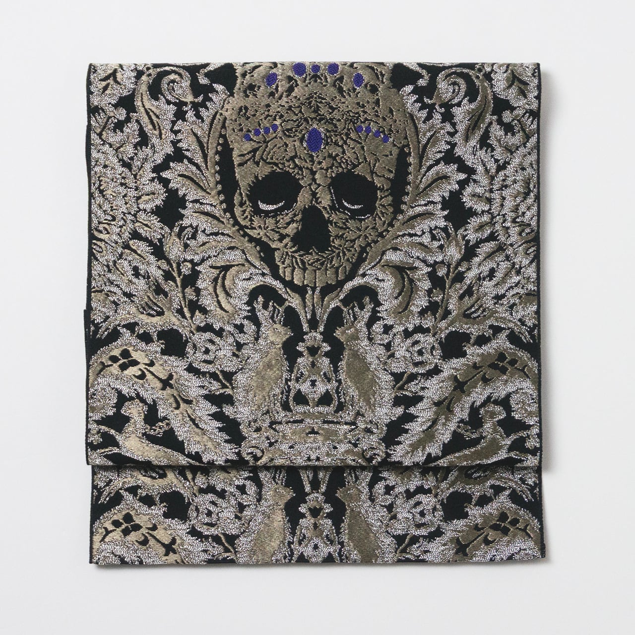 Rumi Rock 正絹 博多織名古屋帯「ドクロ更紗」 [E679] | Rumi Rock Store