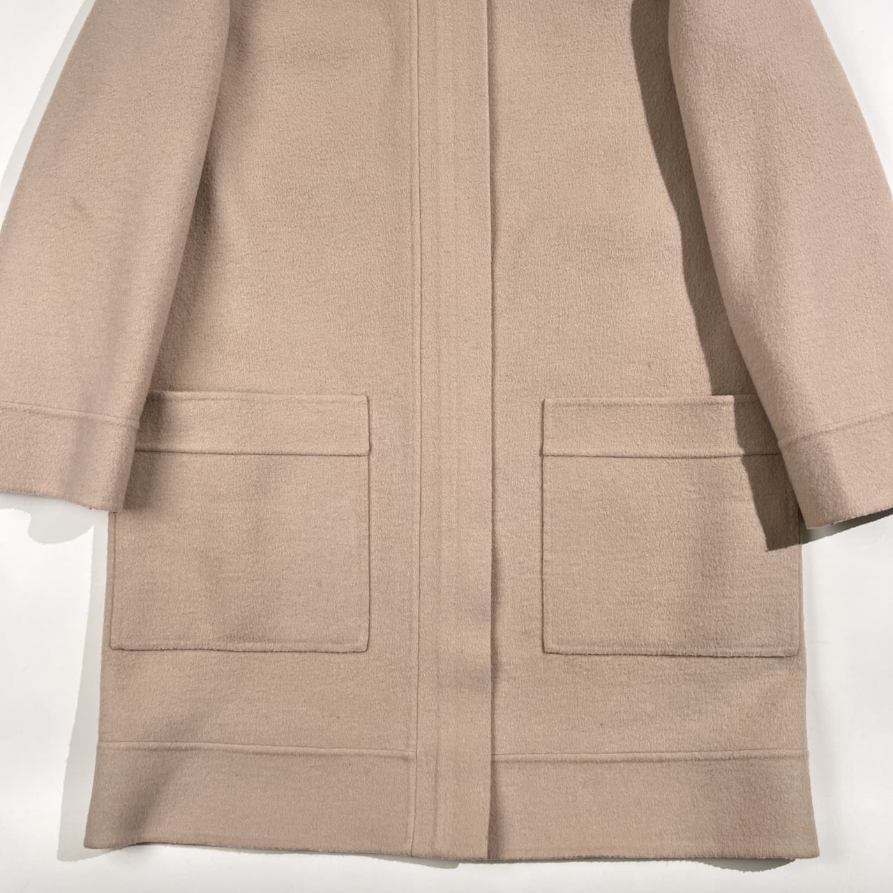 ZYGA Lin’n Laundry ズィガ ラン ランドリー カシミヤ混 メリノ ウール 比翼ジップ コート サイズ 38/S /ベージュ系