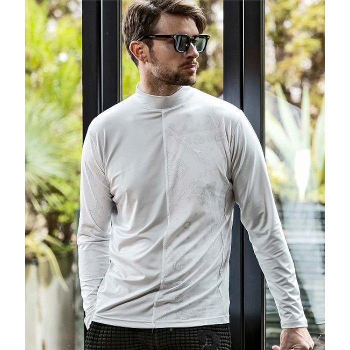 1piu1uguale3 ゴルフ モックネックシャツ 半袖 男性用 Mサイズ ウノ