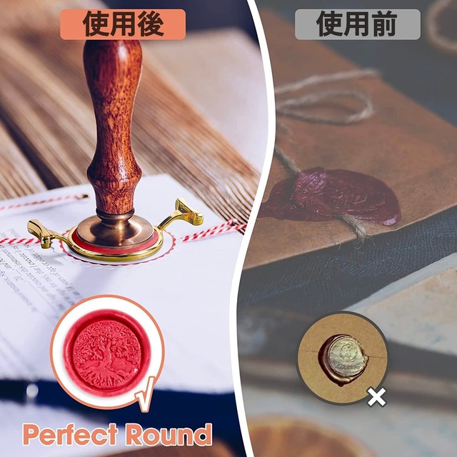 【特価セール】Kandar シーリングスタンプ シーリングワックス 専用フレーム セット 両面シール付き 50個入り 25ｍｍスタンプ専用