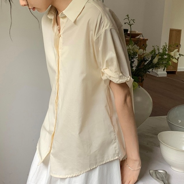 roll design sleeve blouse 00317