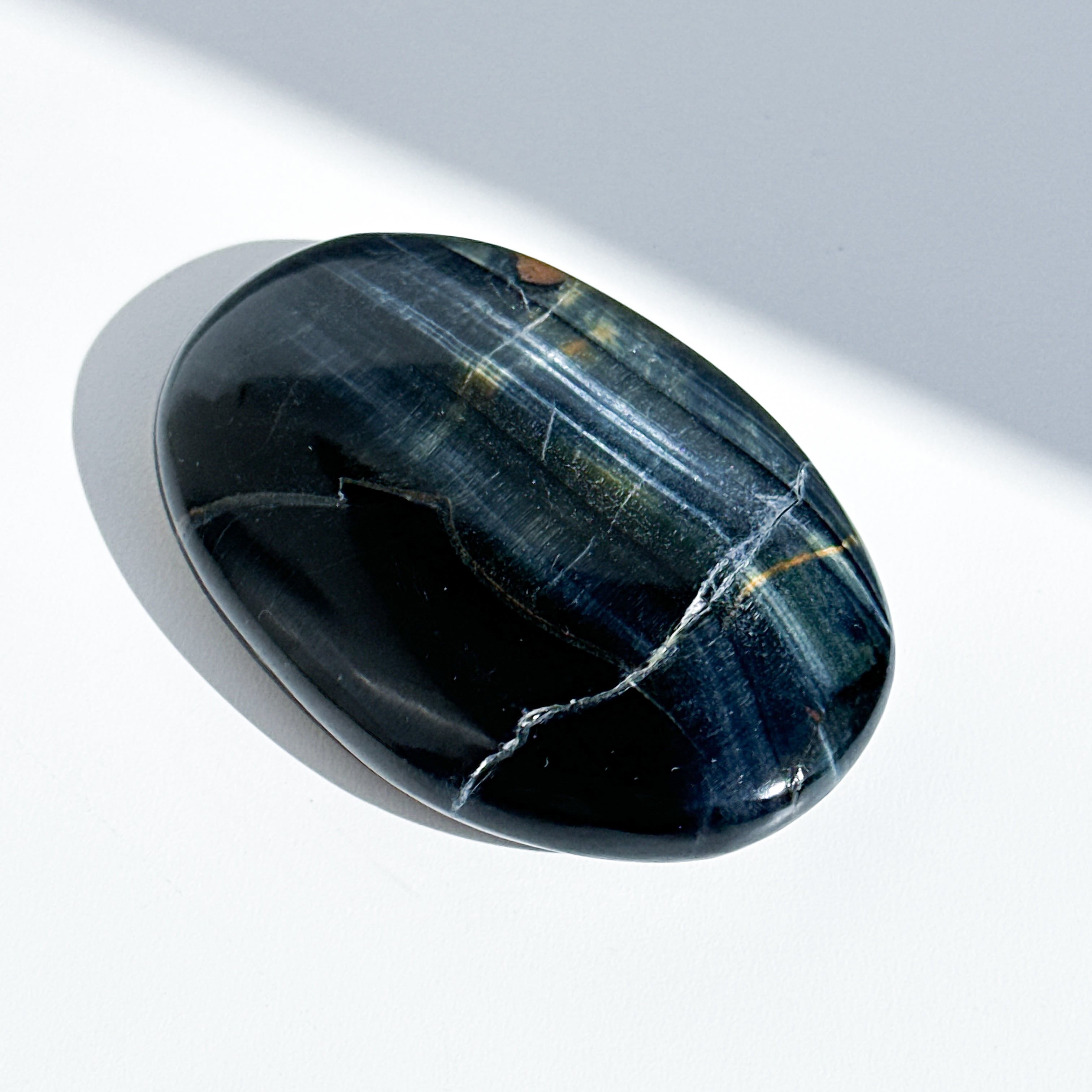 ブルータイガーアイ パーム 34◇ Blue Tiger's eye ◇天然石・鉱物・パワーストーン