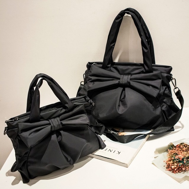 Big ribbon oxford shoulder bag A210646