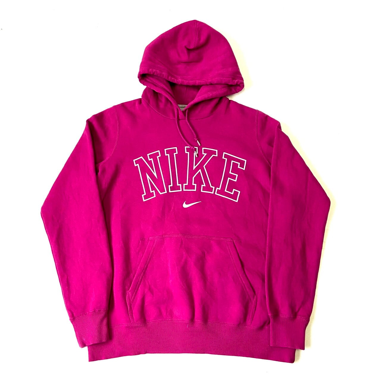Nike ナイキ ビッグロゴ フロッキープリントト プルオーバーパーカー メンズxl 古着 スウェットパーカー ピンク パーカー Ss21 30 Cave 古着屋 公式 古着通販サイト