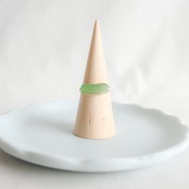 グリーンアベンチュリン　ほそながい　シルバーの指輪