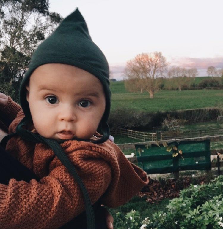 在庫限りOUTLET】lola&me オーガニックピクシーボンネット Emerald 3