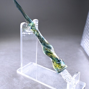 ガラスペン　緑と黄色　77