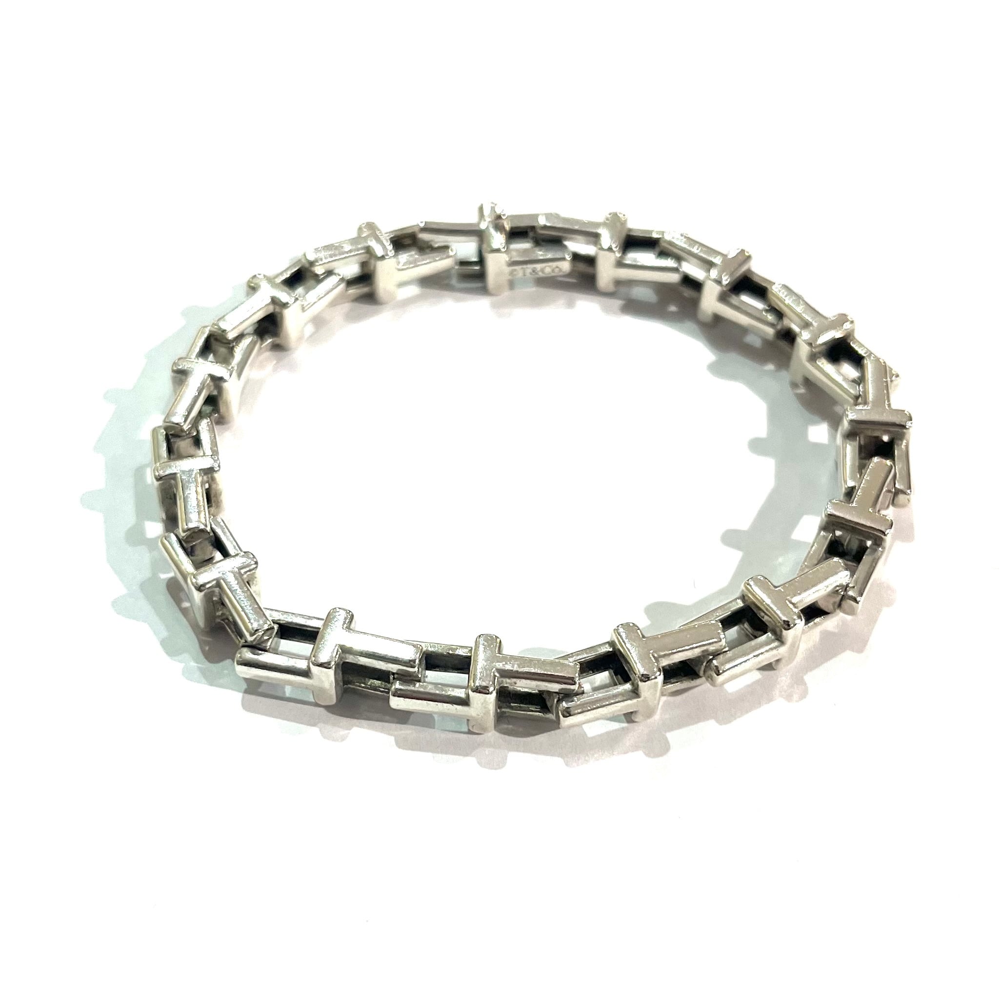 激レア【TIFFANY&CO. 】2095 Tモチーフ リンクシルバーブレスレット