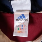 90s adidas ナイロンアノラックパーカー ホワイト×ネイビー アディダス