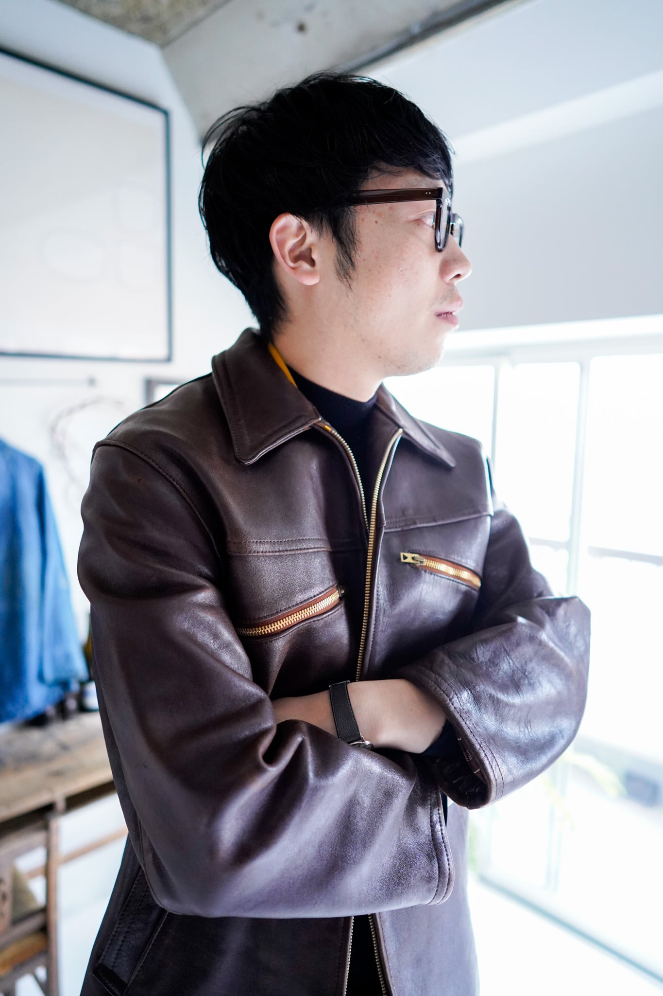 90s Vintage フランス軍 レザージャケット カーコート 良品 70s 貴重なフランス軍 実物 France Army ヴィンテージ レザー