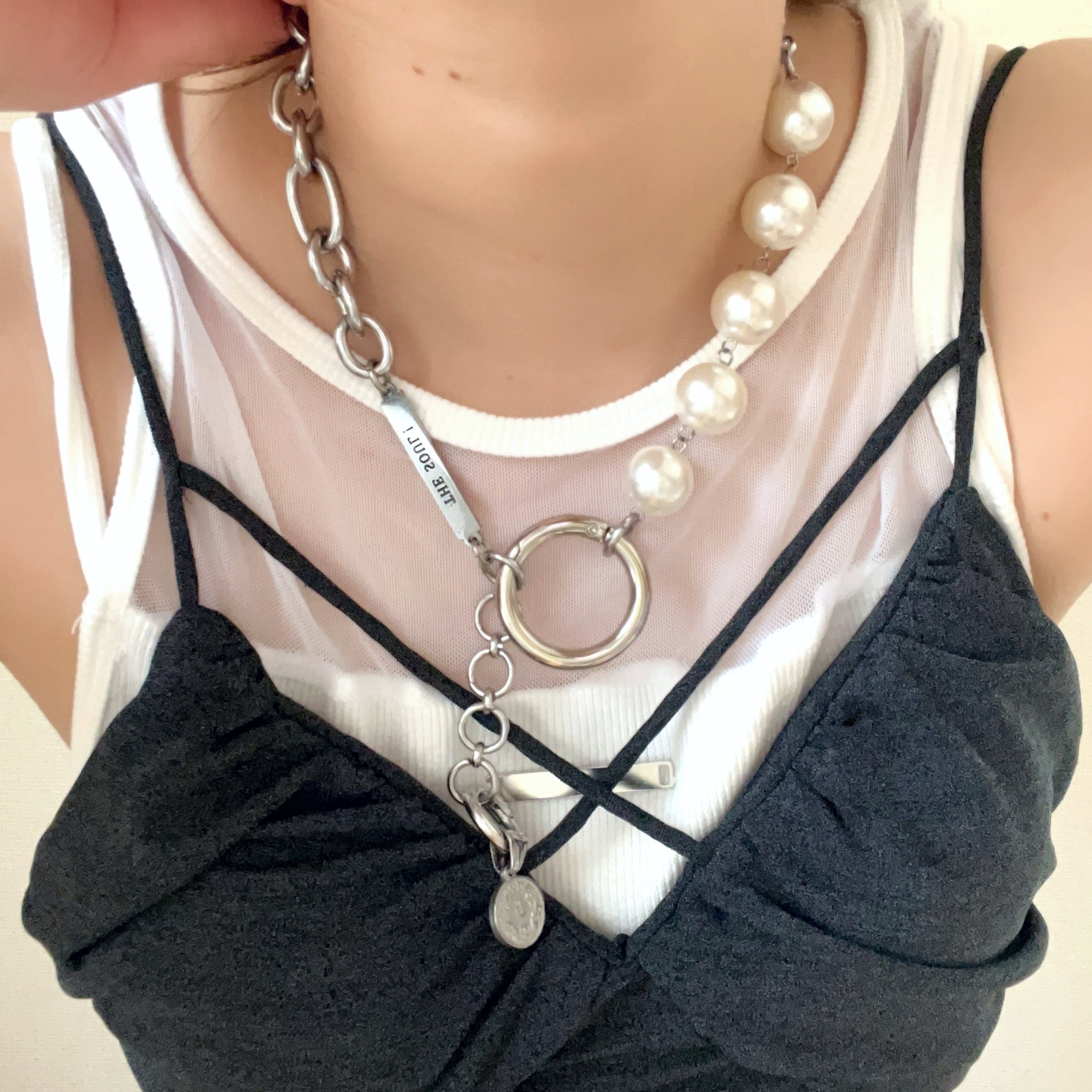 pearl ring necklace | saze