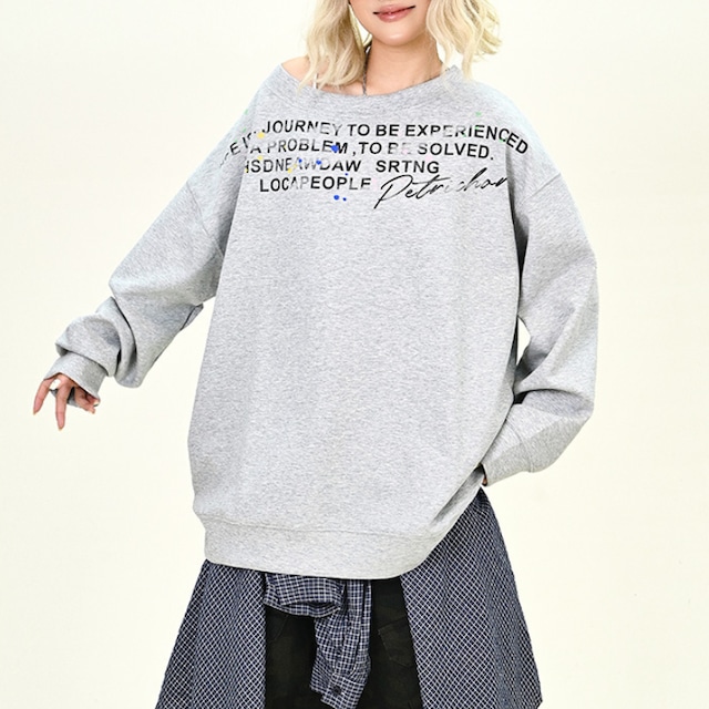 fade lettering design sweatshirt　フェードレタリングデザインスウェットシャツ　J1224