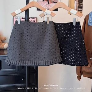 2色/プリーツヘムドットミニスカート ・74839 2色/プリーツヘムドットミニスカート ・74839