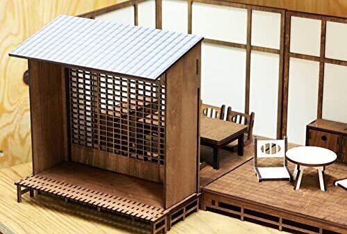 1/10スケールドールハウス 縁側と連結和室左右3点セット 家具付き