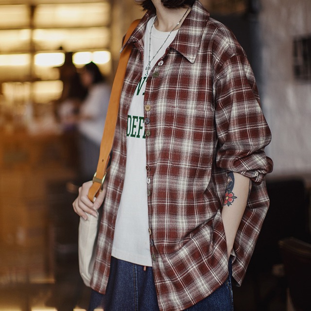 Reddish Brown Plaid Shirt / レディッシュ ブラウン チェック シャツ