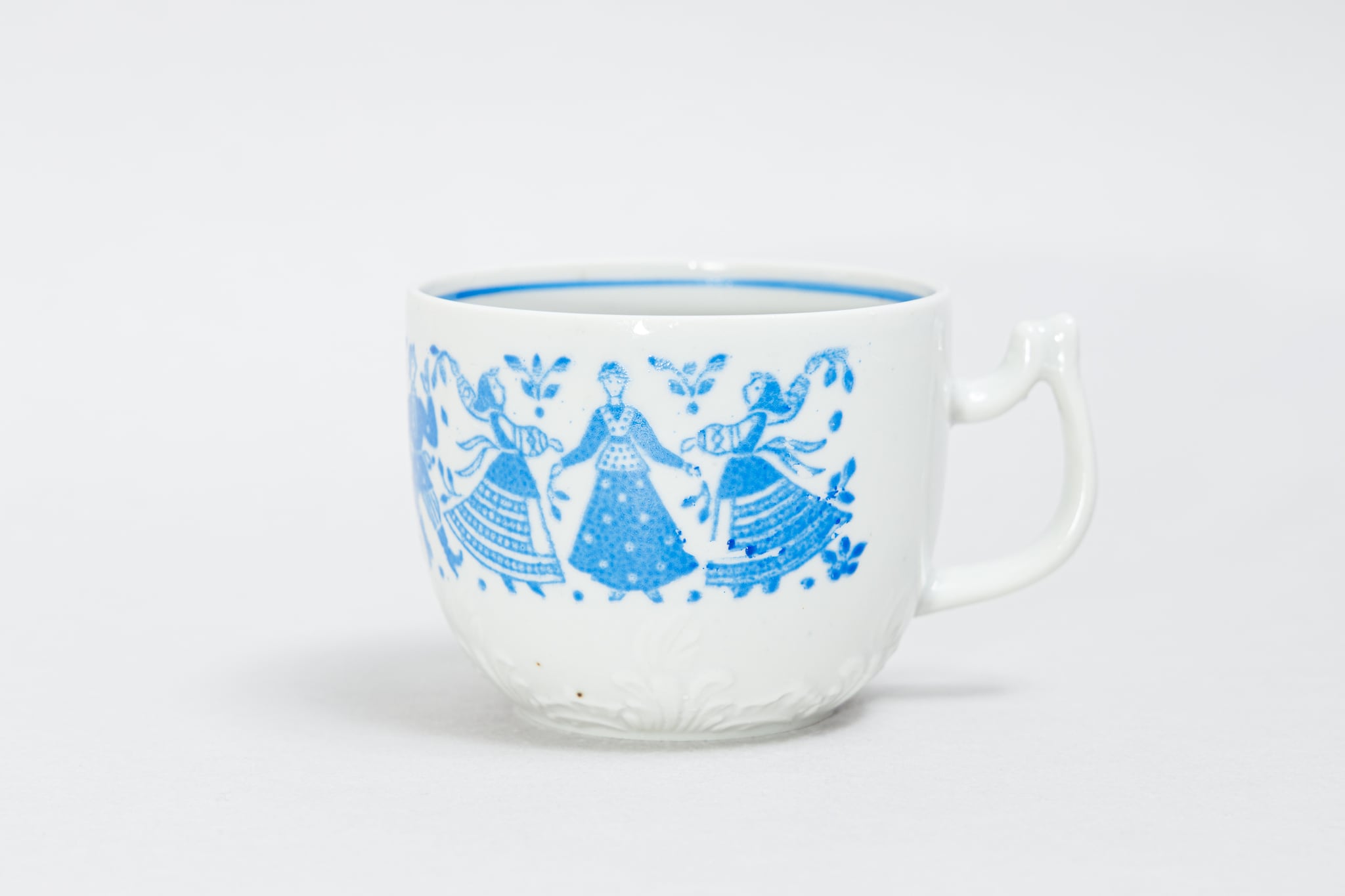 ヴィンテージ スラヴ民族柄デミカップ ドミトロフ磁器工場 旧ソ連 0346