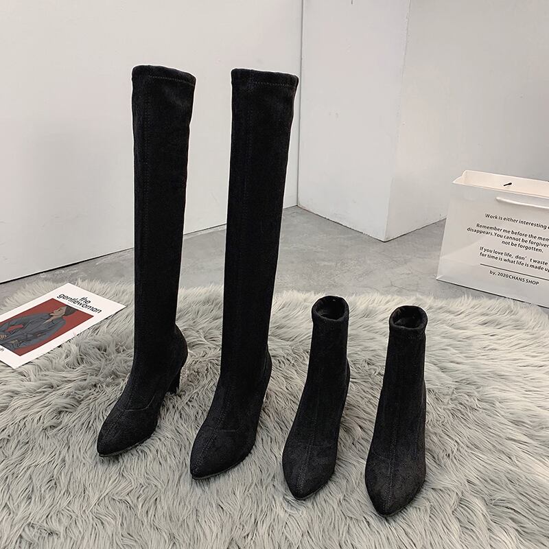 ストレッチブーツショートレッドカジュアルニットソリッド カラー 靴 シューズ エラスティック 伸縮 タイツ ストッキング ソックス ソリッドカラー フェイクシューズ99756535214