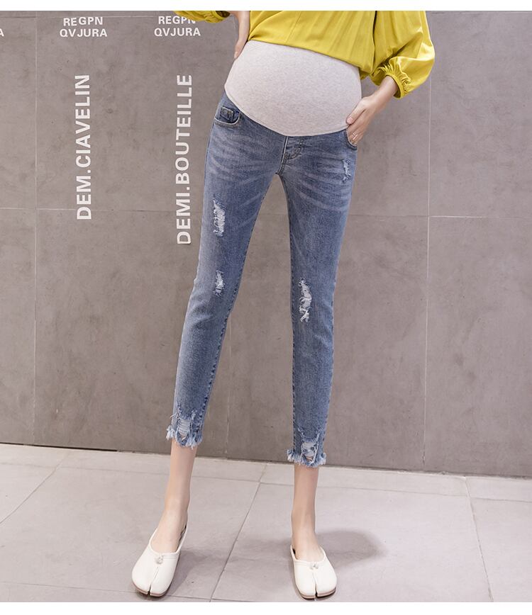 【新作】【送料無料】 妊娠中の女性のジーンズ7ポイントスキニースキニーレッグパンツ春の女性はマタニティパンツを着用 スプリング 春物 AL expec381007419888